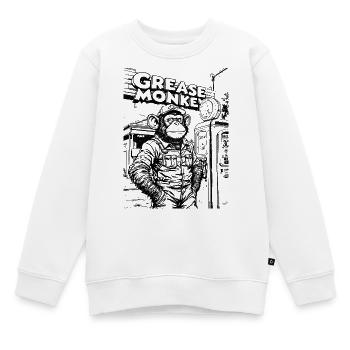 GreaseMonkey Linienzeichnung - Kinder Premium Organic Sweatshirt - Weiß - Vorne - AI Model Kid Male (0cm)