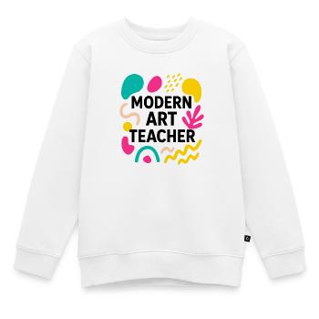 modern art - Kids Premium Organic Sweatshirt - white - Front - AI Model Kid Male (0cm)