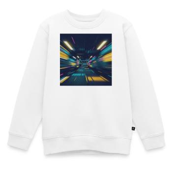 Neon-Tunnel U-Bahn Berlin  - Kinder Premium Organic Sweatshirt - Weiß - Vorne - AI Model Kid Male (0cm)