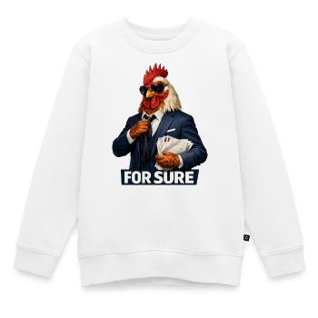 Sicher. - Kinder Premium Organic Sweatshirt - Weiß - Vorne - AI Model Kid Male (0cm)