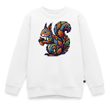 Buntes Eichhörnchen Herbstzauber Nuss Waldbewohner - Kinder Premium Organic Sweatshirt - Weiß - Vorne - AI Model Kid Male (0cm)