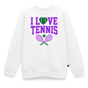 Tennis T-shirt, I Love Tennis London Shirt, Hoodie - Kinder Premium Organic Sweatshirt - Weiß - Vorne - AI Model Kid Male (0cm)