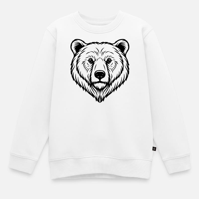 Illustration d’ours - Sweat Premium enfant bio - blanc