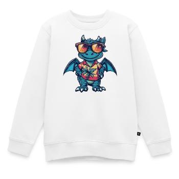 Dragon Comic Holiday - Sweat Premium enfant bio - blanc - Devant - AI Model Kid Male (0cm)