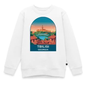 Tbilisi Georgia Vintage Skyline Reiseplakat - Kinder Premium Organic Sweatshirt - Weiß - Vorne - AI Model Kid Male (0cm)