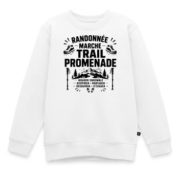 randonnée marche trail promenade - Sweat Premium enfant bio - blanc - Devant - AI Model Kid Male (0cm)