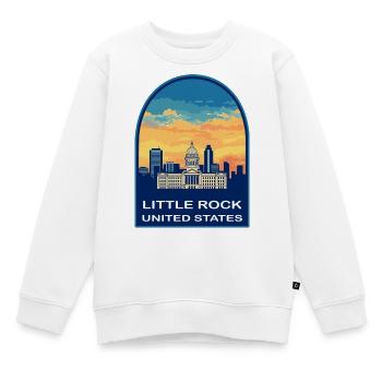 Little Rock, Arkansas Capitol Sunset Reiseabzeichen - Kinder Premium Organic Sweatshirt - Weiß - Vorne - AI Model Kid Male (0cm)