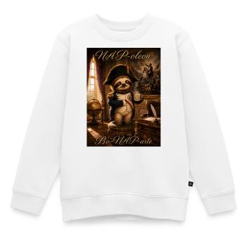 NAPoleon Bo-NAP-arte – Funny Sloth History Pun - Kinder Premium Organic Sweatshirt - Weiß - Vorne - AI Model Kid Male (0cm)