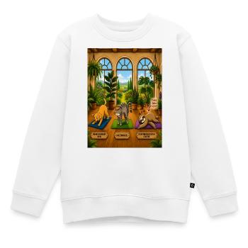 Zusammengebrochenes Faultier – Lustiges Yoga Shirt - Kinder Premium Organic Sweatshirt - Weiß - Vorne - AI Model Kid Male (0cm)