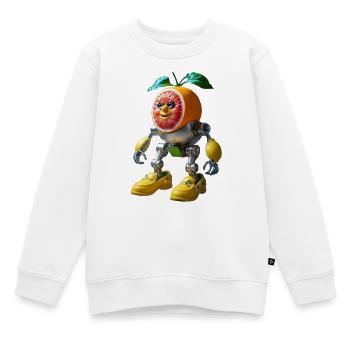 Juicy Robo Zitrus - Kinder Premium Organic Sweatshirt - Weiß - Vorne - AI Model Kid Male (0cm)