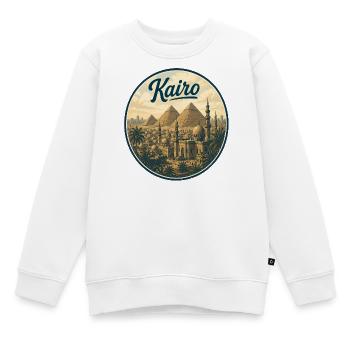 Kairo Retro Pyramiden Panorama - Kinder Premium Organic Sweatshirt - Weiß - Vorne - AI Model Kid Male (0cm)