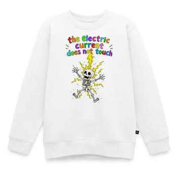 Das Skelett im Blitz wird von Elektrizität nicht berührt - Kinder Premium Organic Sweatshirt - Weiß - Vorne - AI Model Kid Male (0cm)