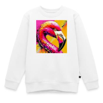 Flamant - Sweat Premium enfant bio - blanc - Devant - AI Model Kid Male (0cm)