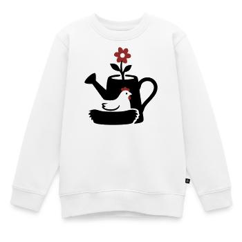 Giesskanne Huhn Nest Grafik - Kinder Premium Organic Sweatshirt - Weiß - Vorne - AI Model Kid Male (0cm)