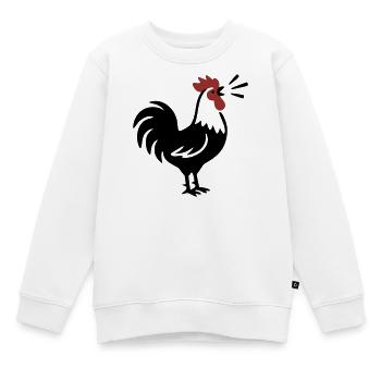 Hahn Kraeht Bauernhof Logo - Kinder Premium Organic Sweatshirt - Weiß - Vorne - AI Model Kid Male (0cm)