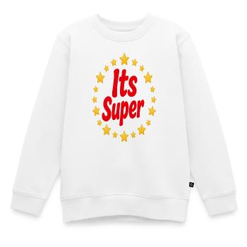 Seine Superstern-Inschrift - Kinder Premium Organic Sweatshirt - Weiß - Vorne - AI Model Kid Male (0cm)