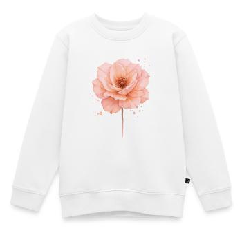 Zarte rosa Rosen-Blüte im Aquarell-Stil - Kinder Premium Organic Sweatshirt - Weiß - Vorne - AI Model Kid Male (0cm)