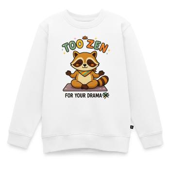 À Zen pour ton raton laveur dramatique - Sweat Premium enfant bio - blanc - Devant - AI Model Kid Male (0cm)