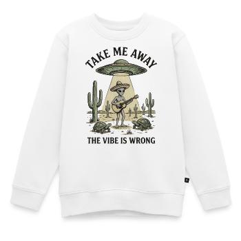 Alien-Gitarrist unter Wüsten-UFO - Kinder Premium Organic Sweatshirt - Weiß - Vorne - AI Model Kid Male (0cm)