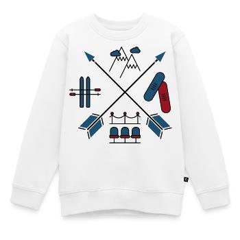 Sports d'hiver - Sweat Premium enfant bio - blanc - Devant - AI Model Kid Male (0cm)