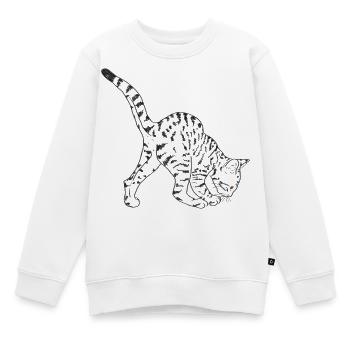 Schwarze Katze - Kinder Premium Organic Sweatshirt - Weiß - Vorne - AI Model Kid Male (0cm)