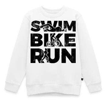 Schwimmen Radfahren Laufen - Kinder Premium Organic Sweatshirt - Weiß - Vorne - AI Model Kid Male (0cm)