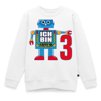 Kleiner lustiger Roboter - ich bin 3 Jahre alte - Kinder Premium Organic Sweatshirt - Weiß - Vorne - AI Model Kid Male (0cm)