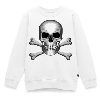 Skull Jolly Roger Pirate Flag T-Shirt R6Z - Sweat Premium enfant bio - blanc - Devant - AI Model Kid Male (0cm)