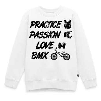 Passion Love BMX - Kinder Premium Organic Sweatshirt - Weiß - Vorne - AI Model Kid Male (0cm)