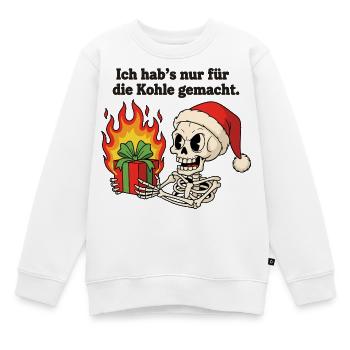 Nur für die Kohle gemacht - Kinder Premium Organic Sweatshirt - Weiß - Vorne - AI Model Kid Male (0cm)