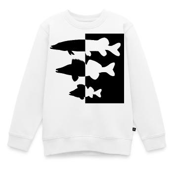 Pike and zander perch - Kids Premium Organic Sweatshirt - white - Front - AI Model Kid Male (0cm)