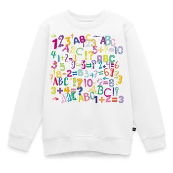 Zahlen_Schule - Kinder Premium Organic Sweatshirt - Weiß - Vorne - AI Model Kid Male (0cm)