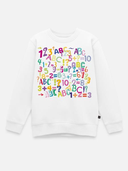 Zahlen_Schule - Kinder Premium Organic Sweatshirt - Weiß
