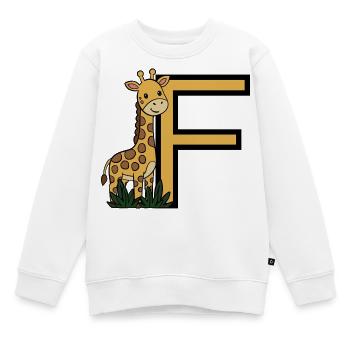 Giraffe Buchstabe F - Kinder Premium Organic Sweatshirt - Weiß - Vorne - AI Model Kid Male (0cm)