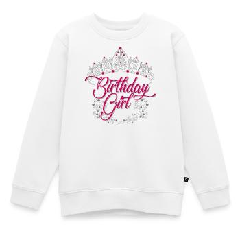 Écriture de tiare de la fille d’anniversaire - Sweat Premium enfant bio - blanc - Devant - AI Model Kid Male (0cm)