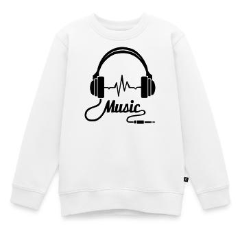 Ohrhörer Musik! - Kinder Premium Organic Sweatshirt - Weiß - Vorne - AI Model Kid Male (0cm)