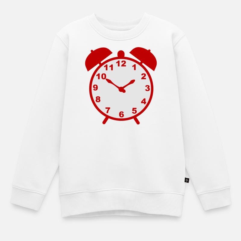 Classic alarm clock with red frame - Kids Premium Organic Sweatshirt - white