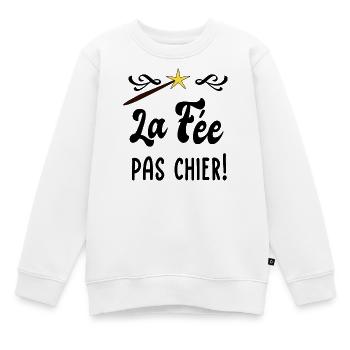 La fée pas chier! - Sweat Premium enfant bio - blanc - Devant - AI Model Kid Male (0cm)
