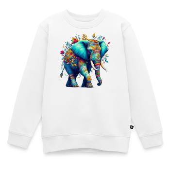 Éléphant - Sweat Premium enfant bio - blanc - Devant - AI Model Kid Male (0cm)