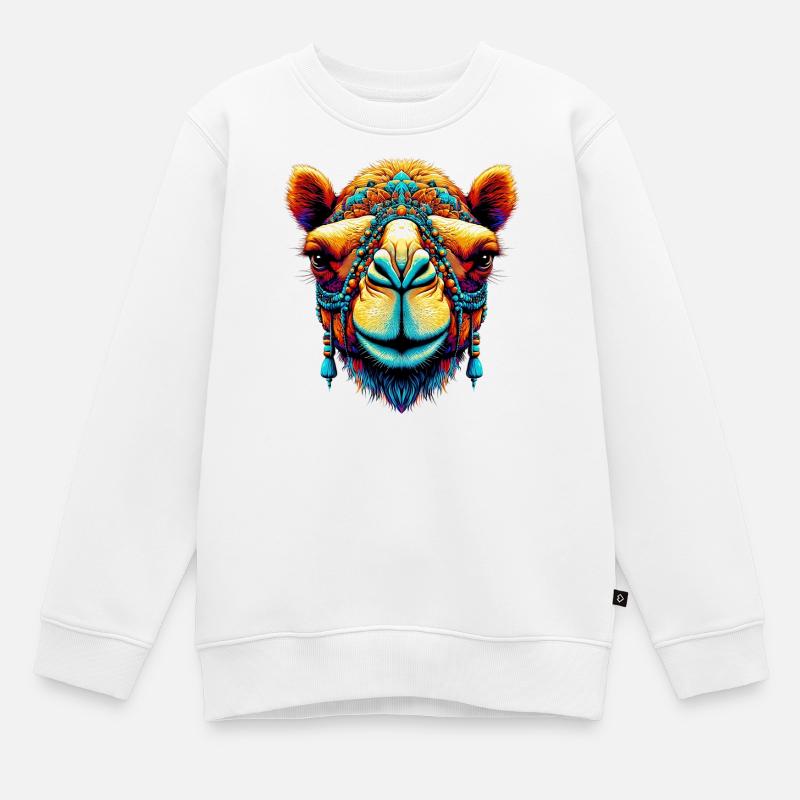 Kamel - Kinder Premium Organic Sweatshirt - Weiß