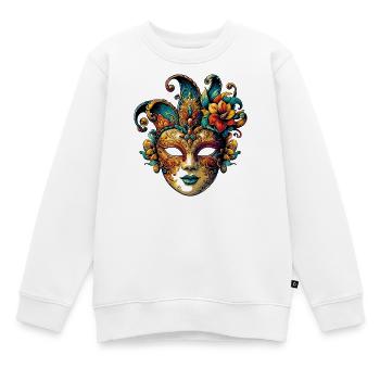 Masque du Carnaval de Venise - Sweat Premium enfant bio - blanc - Devant - AI Model Kid Male (0cm)