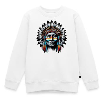 Amerikanischer Indianer Amerikanische Rote Haut - Kinder Premium Organic Sweatshirt - Weiß - Vorne - AI Model Kid Male (0cm)