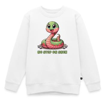 No Step on Snek : un signe d’avertissement hilarant - Sweat Premium enfant bio - blanc - Devant - AI Model Kid Male (0cm)
