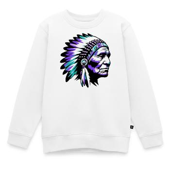 Amérindien Américain - Sweat Premium enfant bio - blanc - Devant - AI Model Kid Male (0cm)