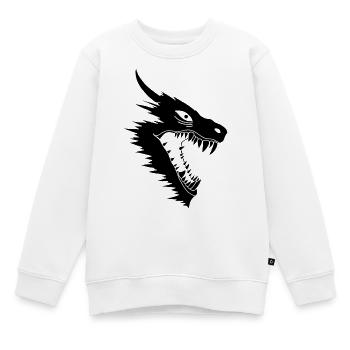 Angriff des Schwarzen Drachen - Kinder Premium Organic Sweatshirt - Weiß - Vorne - AI Model Kid Male (0cm)