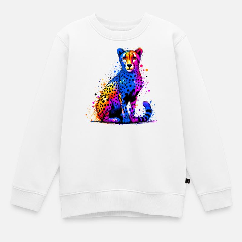 Gepard - Kinder Premium Organic Sweatshirt - Weiß
