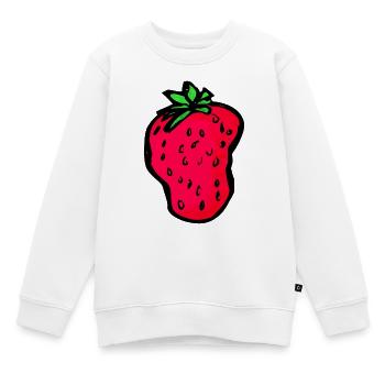 Rote Erdbeere - Kinder Premium Organic Sweatshirt - Weiß - Vorne - AI Model Kid Male (0cm)