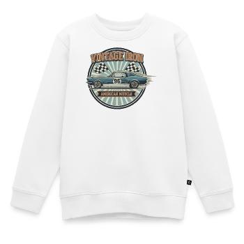 Conception de muscle car vintage - Sweat Premium enfant bio - blanc - Devant - AI Model Kid Male (0cm)