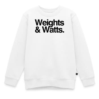 Poids & Watts - Tshirt pour le triathlon et la gym - Sweat Premium enfant bio - blanc - Devant - AI Model Kid Male (0cm)