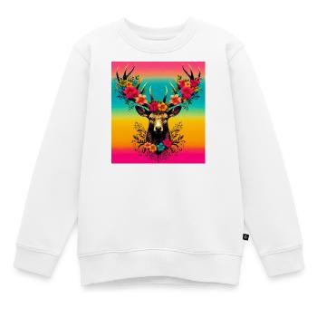 Hirsch - Kinder Premium Organic Sweatshirt - Weiß - Vorne - AI Model Kid Male (0cm)